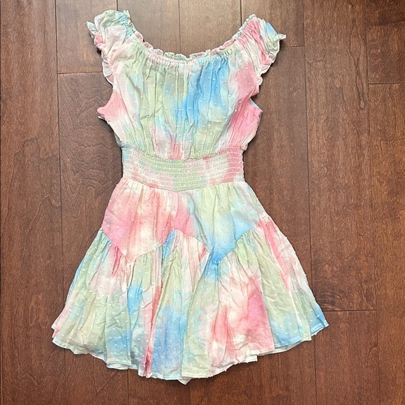 Isabelle’s Cabinet Naomi Pastel Tie Dye Romper, Size Small - Picture 11 of 15